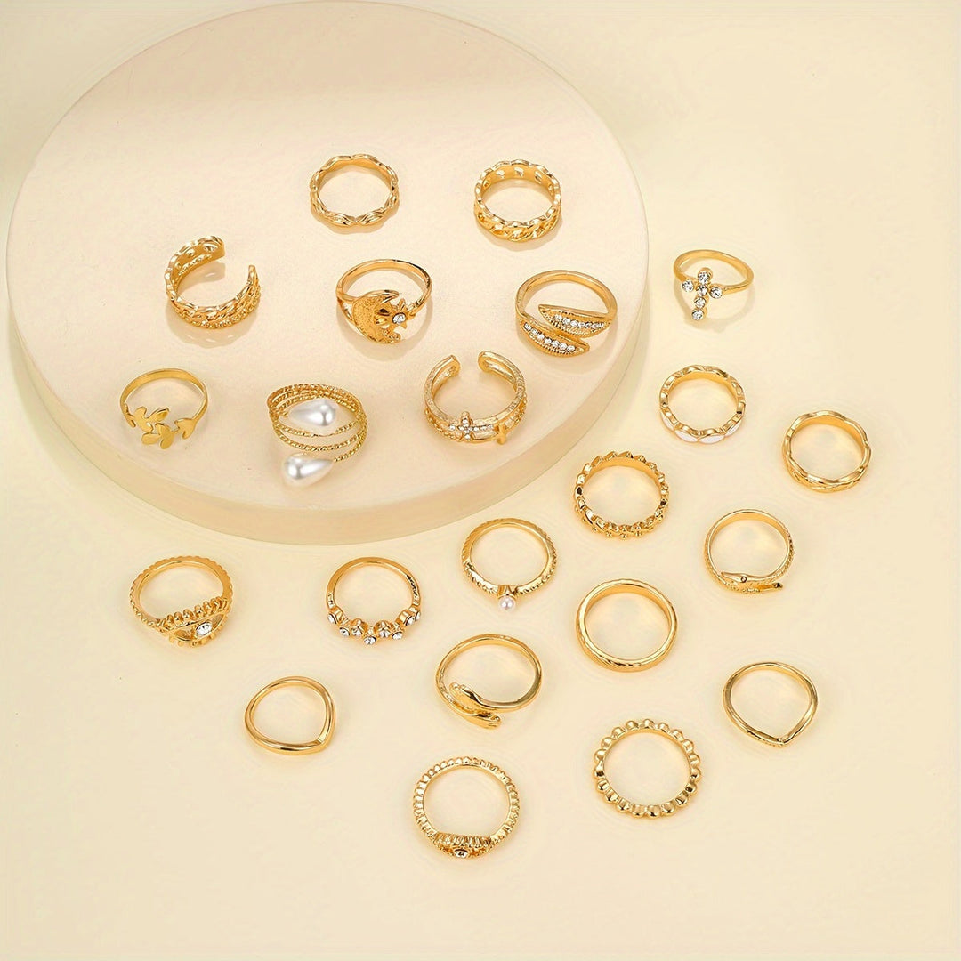 22pcs Vintage Ring Set